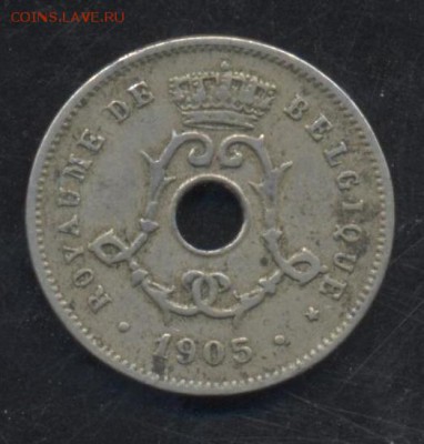 Бельгия 5 сантимов 1905 г.   17.06.15 г. 22 -00 МСК. - Бельгия 05