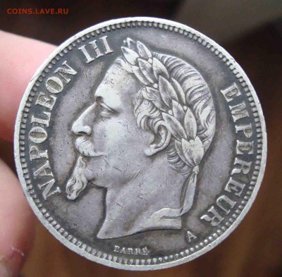 5 франков Наполеон III 1870г.Оценка - 15