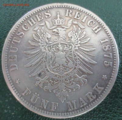 5 марок - Вильгельм I, Пруссия 1875 года - IMG_4671.JPG