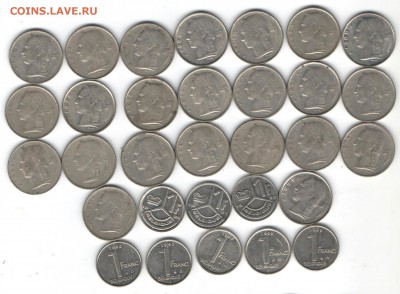 Бельгия 1 франк Belgue Погодовка 1950-1998 (до 23.06.15) - 1фрue