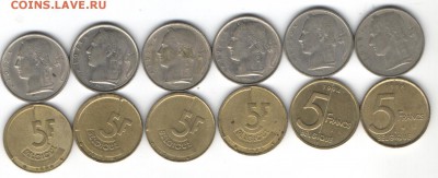 Бельгия...5 франк Belgue Погодовка 1949-1998 до 23.06.15 - 5фрue