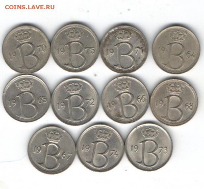 Бельгия...25 сантим Belgue Погодовка 1964-75 до 23.06.15 - 10