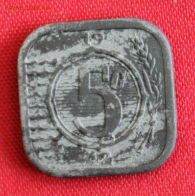 С 1 руб. НИДЕРЛАНДЫ 5с 1942г.ОККУПАЦИЯ квадратная до 22.06 - IMG_3752.JPG