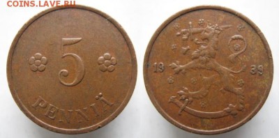 Финляндия по фиксу - 3.5. - Финляндия 5 пенни 1939   169