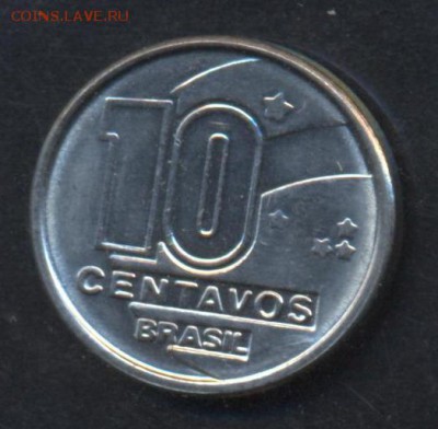 Бразилия 10 центавос 1990 г.  20.06.15 г. 22 -00 МСК. - Бразилия