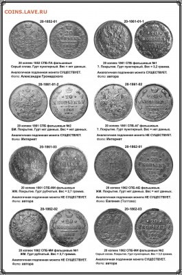 Фальшивые монеты России до 1917г сделанные в ущерб обращению - 20 копеек стр 01