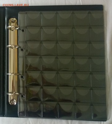 Листы формат Оптима для монет на 35 ячеек (35х34мм) - фикс - лист 35