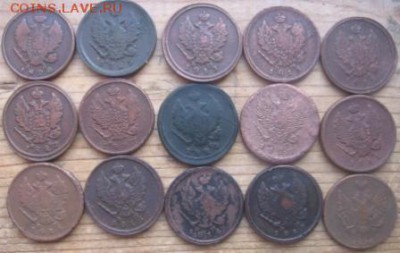 2 коп тип 1810 года разных годов 34 шт. оценка - 2коп2а