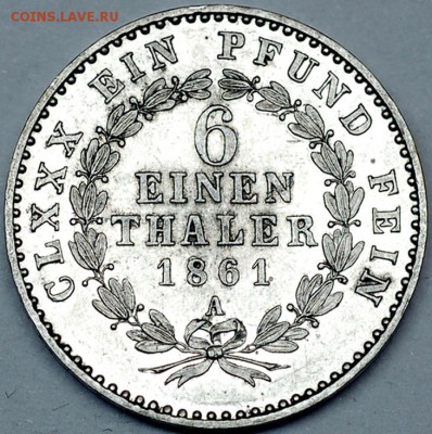6 талера 1861; до 21.06_22.04мс - 10123