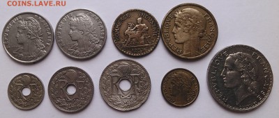 Франция, 9 монет 1903 - 1939, до 27.06.15_22:00мск - 2