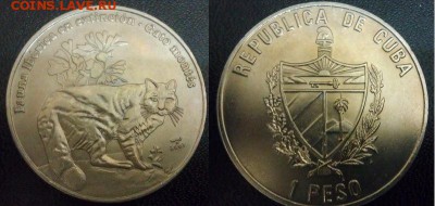 Куба. 1 песо. 2007г. Горная кошка. до 27.06. в 22.00 - file
