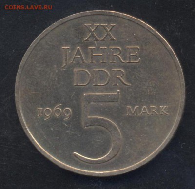 ГДР 5 марок 1969 г.  23.06.15 г. 22 -00 МСК. - ГДР 5