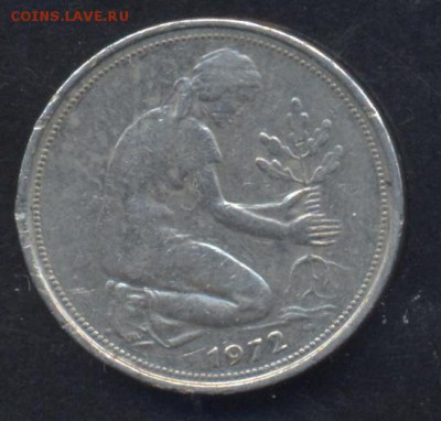 ФРГ 50 пфеннигов 1972 г.G  23.06.15 г. 22 -00 МСК. - ФРГ 50 1