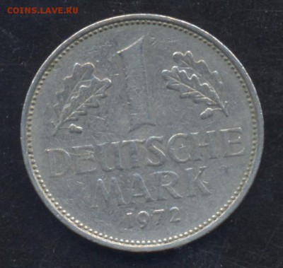 ФРГ 1 марка 1972 г.D  23.06.15 г. 22 -00 МСК. - ФРГ 72 D 1