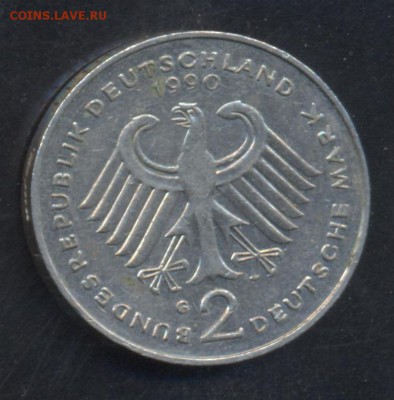 ФРГ 2 марки 1990 г.G  23.06.15 г. 22 -00 МСК. - ФРГ 90