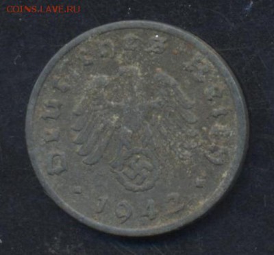 Германия (3-ий Рейх) 1 пфенниг 1942 г. А 23.06.15 г. 22 -00 - Германия 42