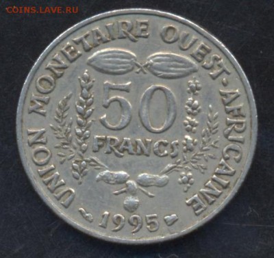 З. Африка 50 франков 1995 г.   23.06.15 г. 22 -00 МСК. - Африка