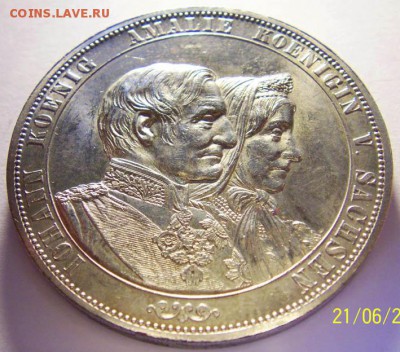 Доппельталер Саксония 1872. Золотая Свадьба. - 66