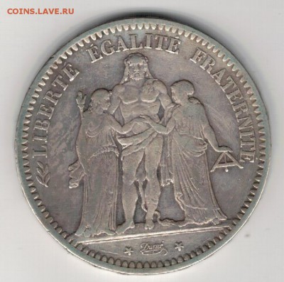 Ag ФРАНЦИЯ 5 ФРАНКОВ 1849А ДО 25.06 В 22.00МСК (Б222) - 5-фр5ф49