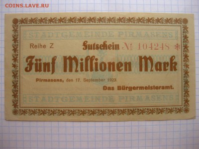 PIRMASENS,5000000 марок 1923г(гроссгельд)!до 24.06.2015 - IMG_5635.JPG