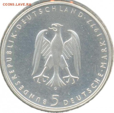 ФРГ,5 марок 1977г,до28.06.2015г. 22.00 по Москве - 1977а