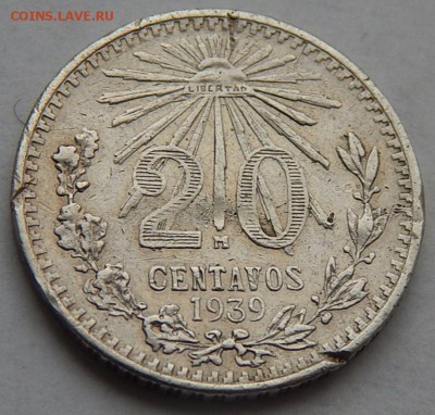 Мексика 20 сентаво 1939, до 29.06.15 в 22:00 МСК - 4549