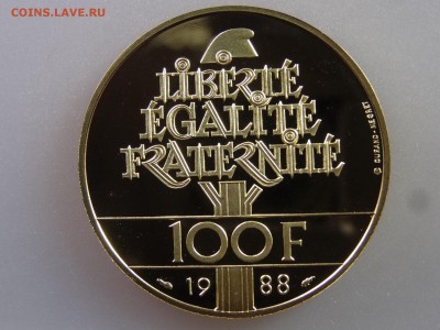 Франция 100 франков 1988 Pr Au920 17g до 29.06.15 22:00 МСК - DSC08813.JPG