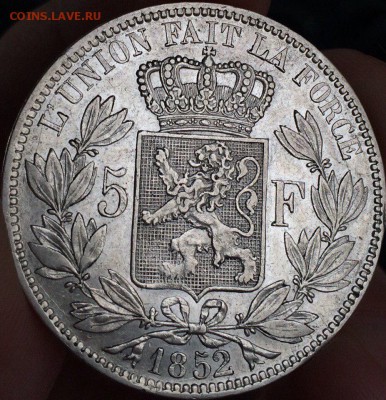 5 франков 1852 Бельгия - 3333