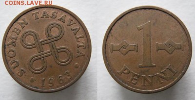Финляндия по фиксу - 3.31. - Финляндия 1 пенни 1963