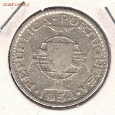 Ag Порт.Мозамбик 10 эскудо 1954 до 29.06 в 22.00ч (Б219) - 5-моз10э54