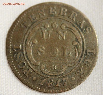 С 1 руб. ШВЕЙЦАРИЯ кантон ЖЕНЕВА 1 соль  1817г. до 1.07.15г. - IMG_6114.JPG