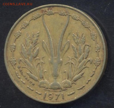 З. Африка 10 франков 1971 г.   27.06. 15 г. 22 -00 МСК. - Африка 10 1