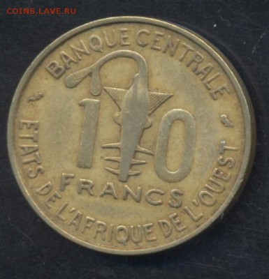 З. Африка 10 франков 1971 г.   27.06. 15 г. 22 -00 МСК. - Африка 10