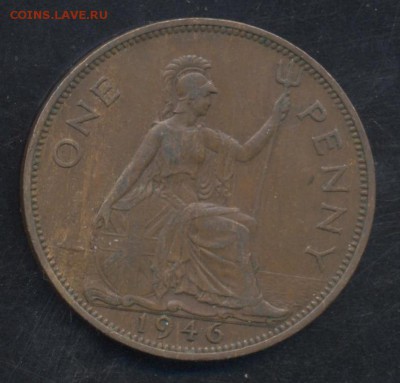 Великобритания 1 пенни 1946 г.   27.06. 15 г. 22 -00 МСК. - Британия 46