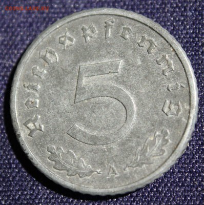 С 1 руб. ГЕРМАНИЯ  5 пфеннигов  1944г. "А" НЕ ЧАСТАЯ до 2.07 - IMG_6303.JPG