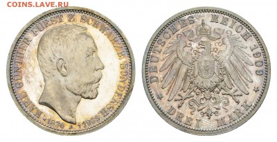 3 марки 1909 Шварцбург-Зондерсгаузен. - 633131_0_original