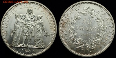 Юбилейные монеты РФ и СССР, а так же иностранные монеты - 10франков1970_1_1