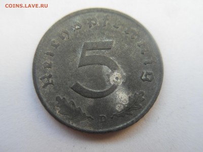 Германия (Третий рейх) 5 рейхспфеннигов 1947 D" Без свастики - SDC12034.JPG
