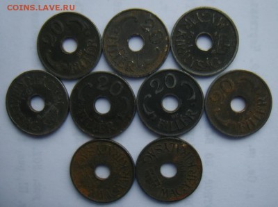 20 филлер ВЕНГРИЯ 1941-44гг(9штук) до 30.06.15г - S8302148_новый размер.JPG