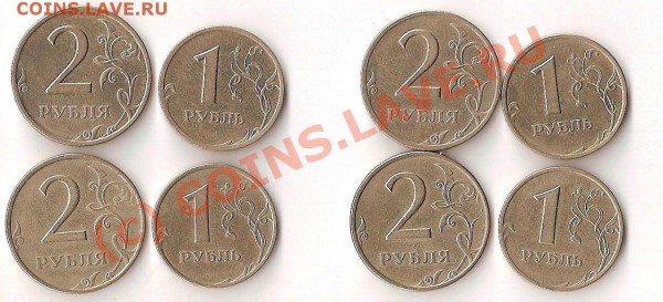 Комплект: 2 рубля 1999(СПМД и ММД) -1 рубль 1999(СПМД и ММД) - Р-1