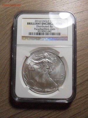 1 доллар США 2014, Свобода в слабе NGC, BU,  до 06.07.2015 - P1010302.JPG