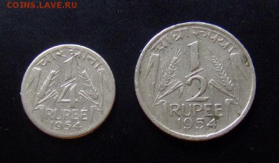 4 - Индия (набор - 0,25 и 0,5 рупии) (2 шт.) Р