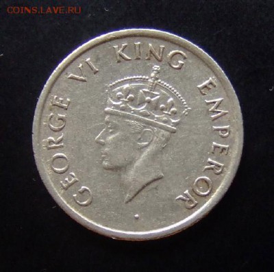 4 - Брит. Индия 0,25 рупии (1947) «Идущий тигр» №2 А