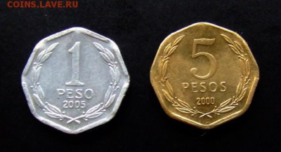 4 - Чили (набор - 1 и 5 песо) (2 шт.) Р