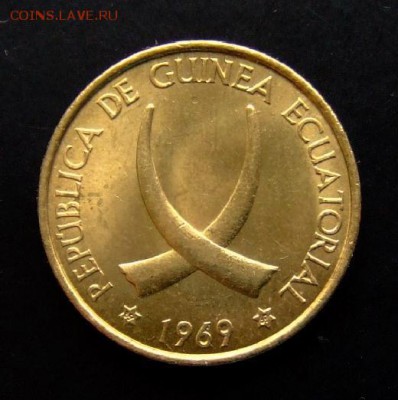 4 - Экваториальная Гвинея 1 песета (1969) «Бивни» (XF) А