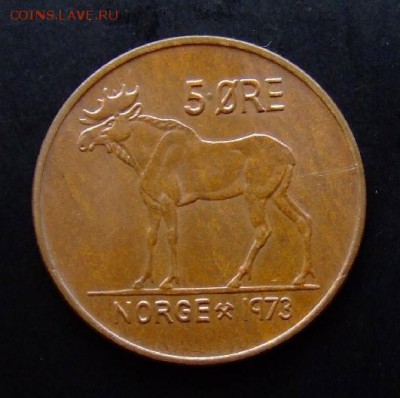 4 - Норвегия 5 эре (1973) «Лось» (XF+) Р