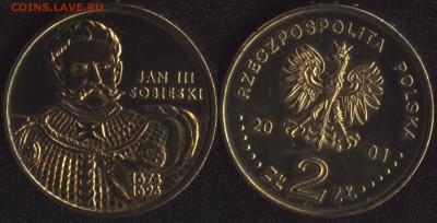 Польша 2 зл. 2001 ''Ян Собески'' до 22:00мск 03.07.15 - Польша 2 злотых 2001 ''Ян Собески''