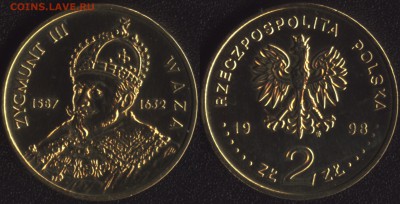 Польша 2 злотых 1998 "Зигмунт Ваза" до 22:00мск 03.07.15 - Польша 2 злотых 1998 ''Зигмунт Ваза''