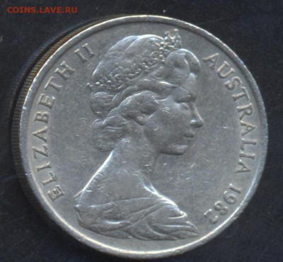 Австралия 20 центов 1982 г.   3.07.15 г. 22 -00 МСК. - Австралия