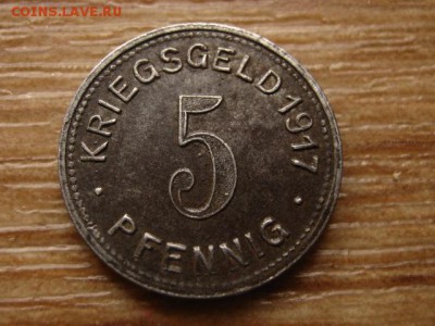 нотгельд Elberfeld 5 пф. 1917 Лев до 06.07.15 в 21.00 М - IMG_5865